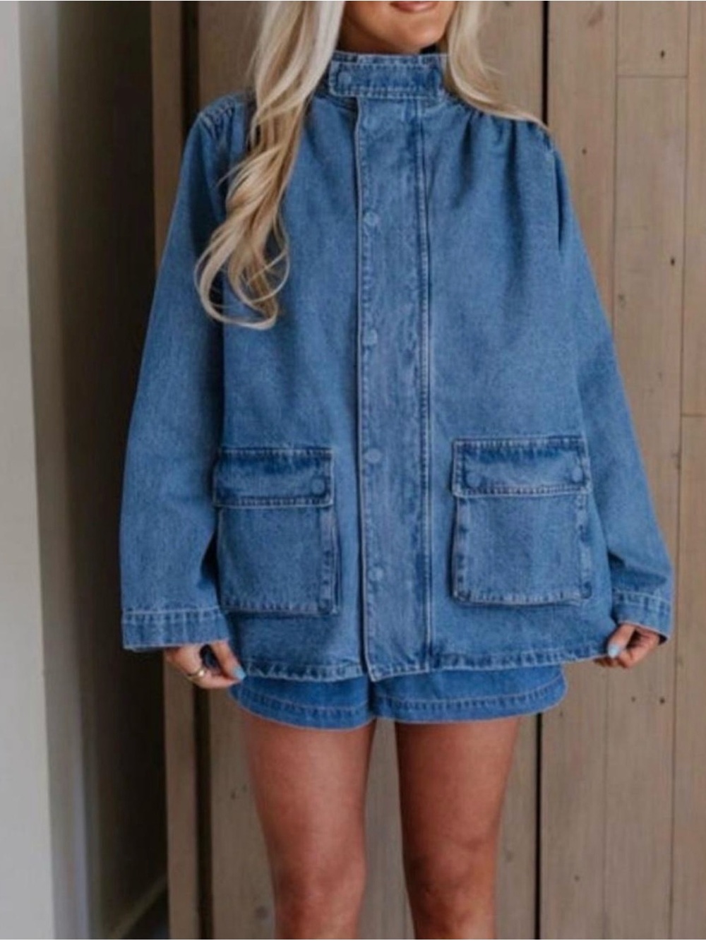 These Three Boutique Denim jacket & shorts set